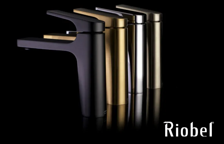 Riobel bathroom faucets in matte black, gold and chrome finishes